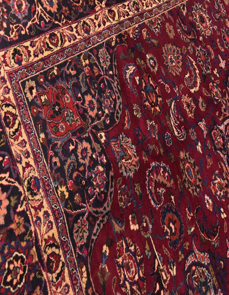 Detail image of 9' 10 x 13' Hand Knotted Mashad Persian Wool Rug