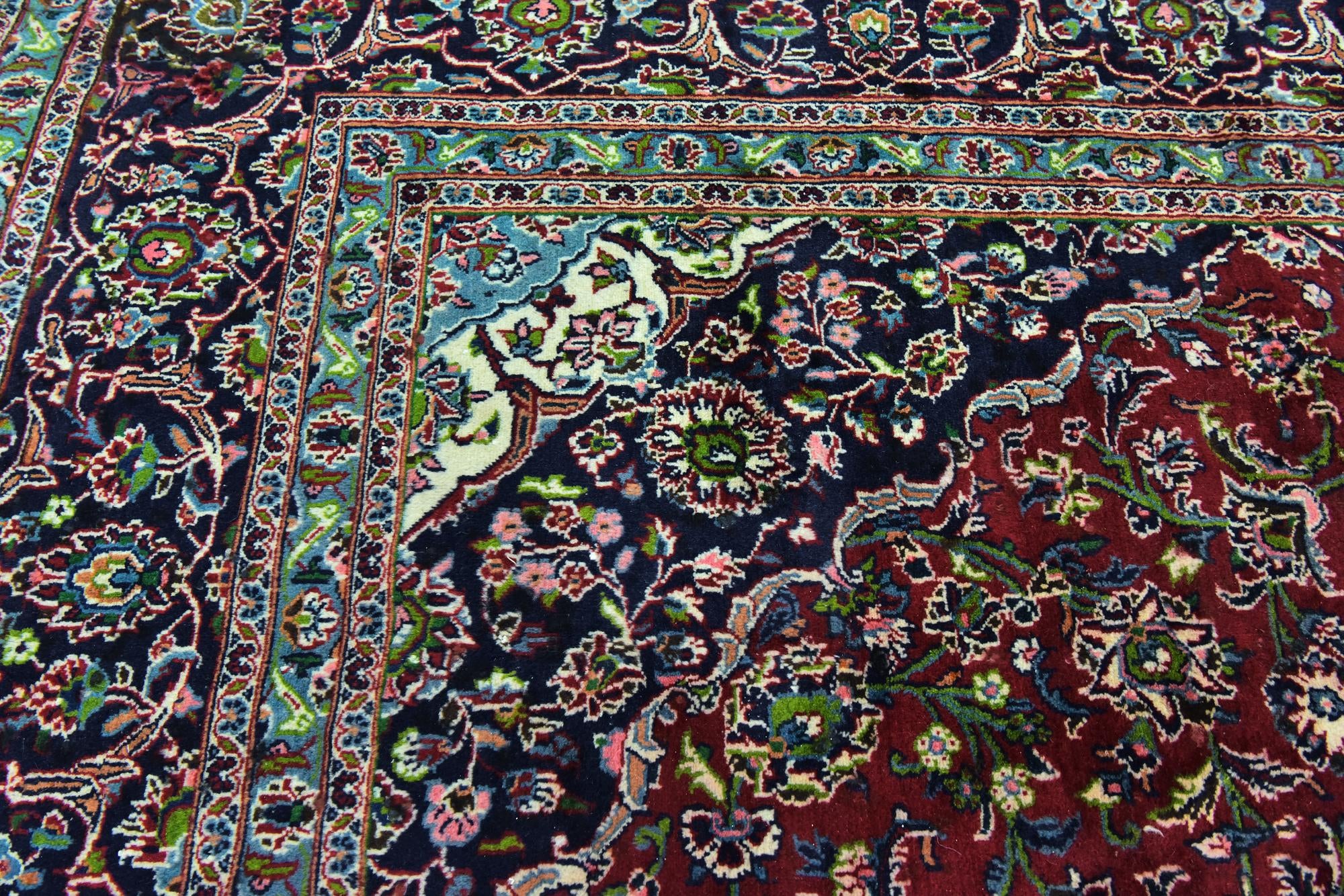 9' 8 x 12' 9 Hand Knotted Mashad Persian Wool Rug