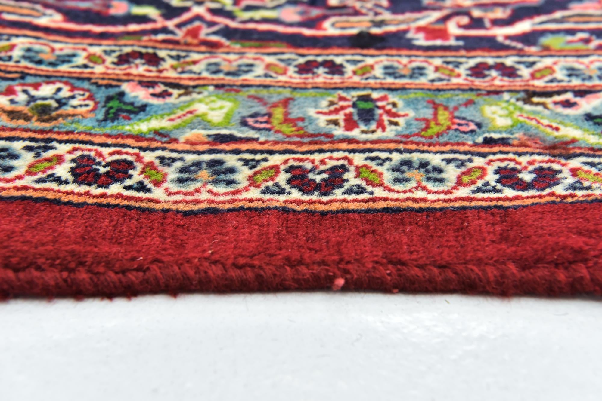 9' 8 x 12' 9 Hand Knotted Mashad Persian Wool Rug