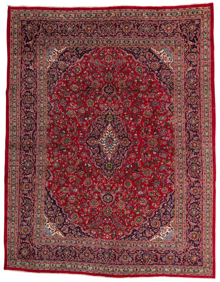 Detail image of 9' 8 x 12' 9 Hand Knotted Mashad Persian Wool Rug