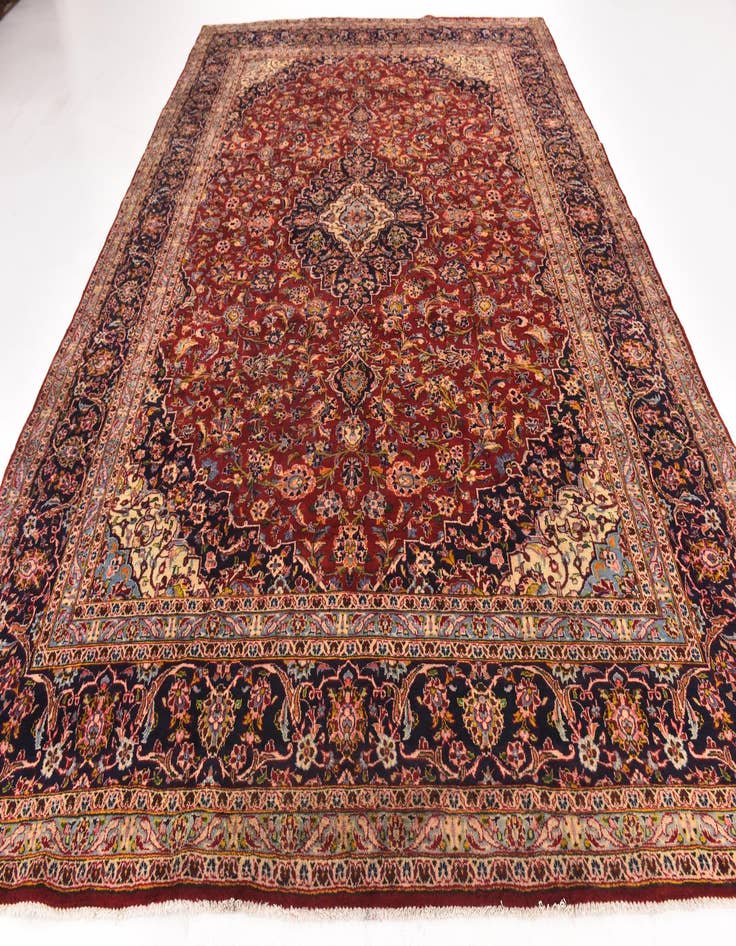 Detail image of 9' 10 x 13' 6  Hand Knotted Mashad Persian Wool Rug