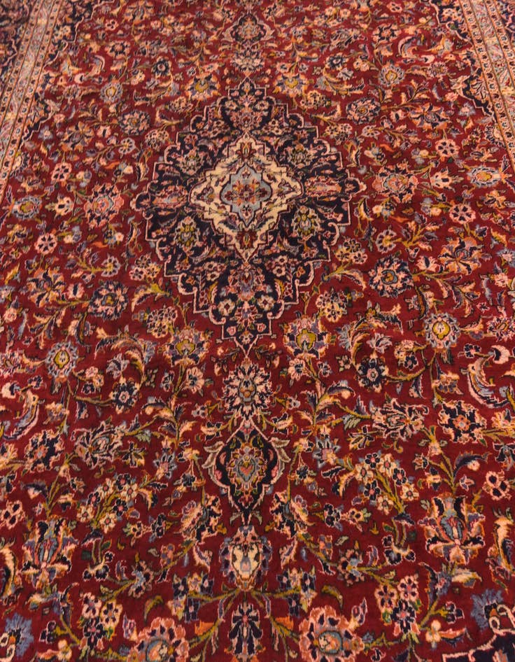 Detail image of 9' 10 x 13' 6  Hand Knotted Mashad Persian Wool Rug
