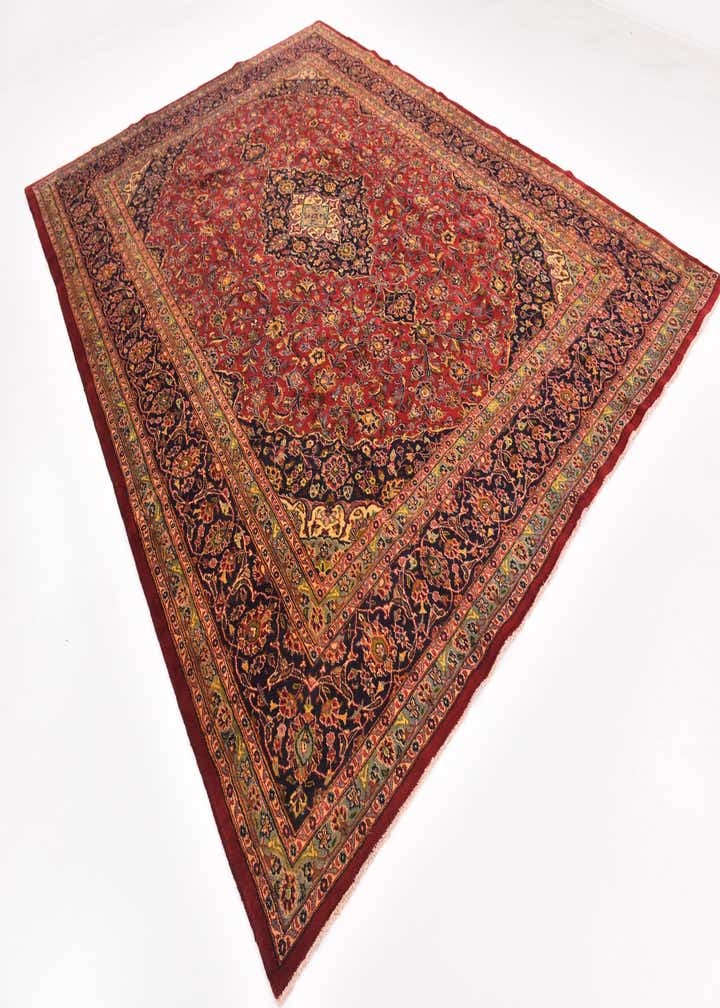 9' 7 x 12' 8 Hand Knotted Mashad Persian Wool Rug