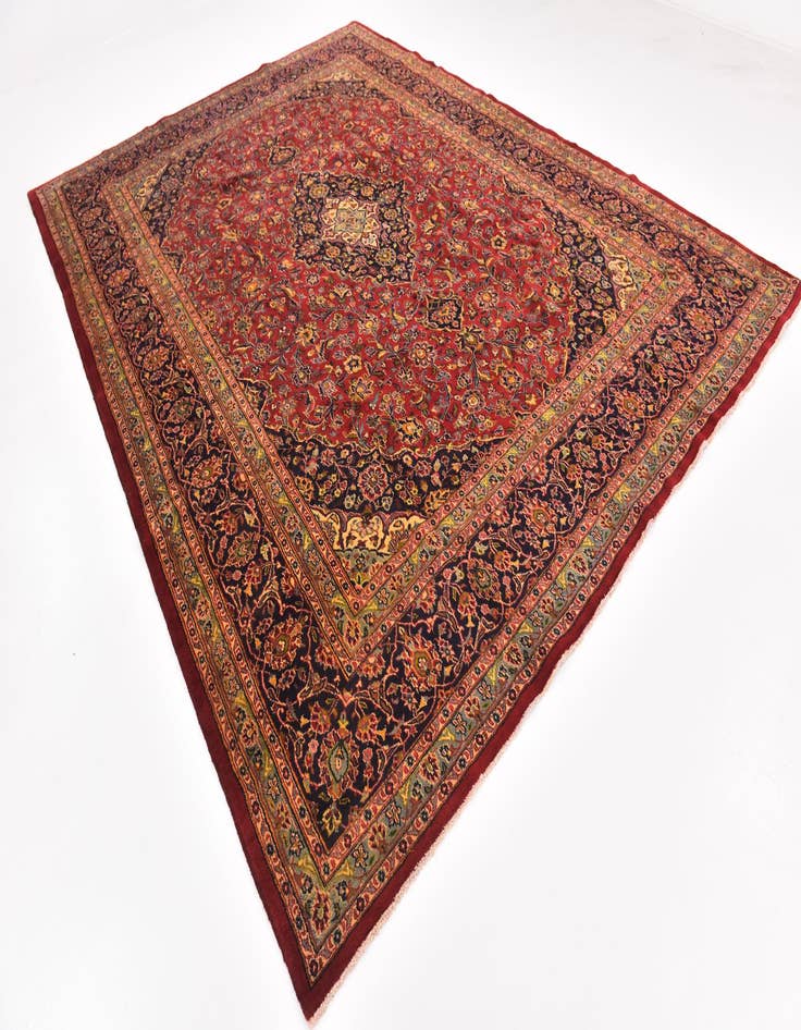 Detail image of 9' 7 x 12' 8 Hand Knotted Mashad Persian Wool Rug