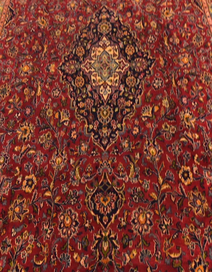 Detail image of 9' 7 x 12' 8 Hand Knotted Mashad Persian Wool Rug