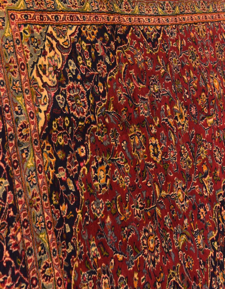 Detail image of 9' 7 x 12' 8 Hand Knotted Mashad Persian Wool Rug