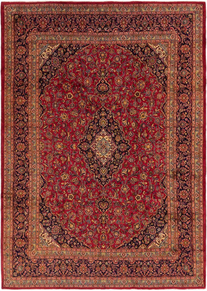 9' 7 x 12' 8 Hand Knotted Mashad Persian Wool Rug