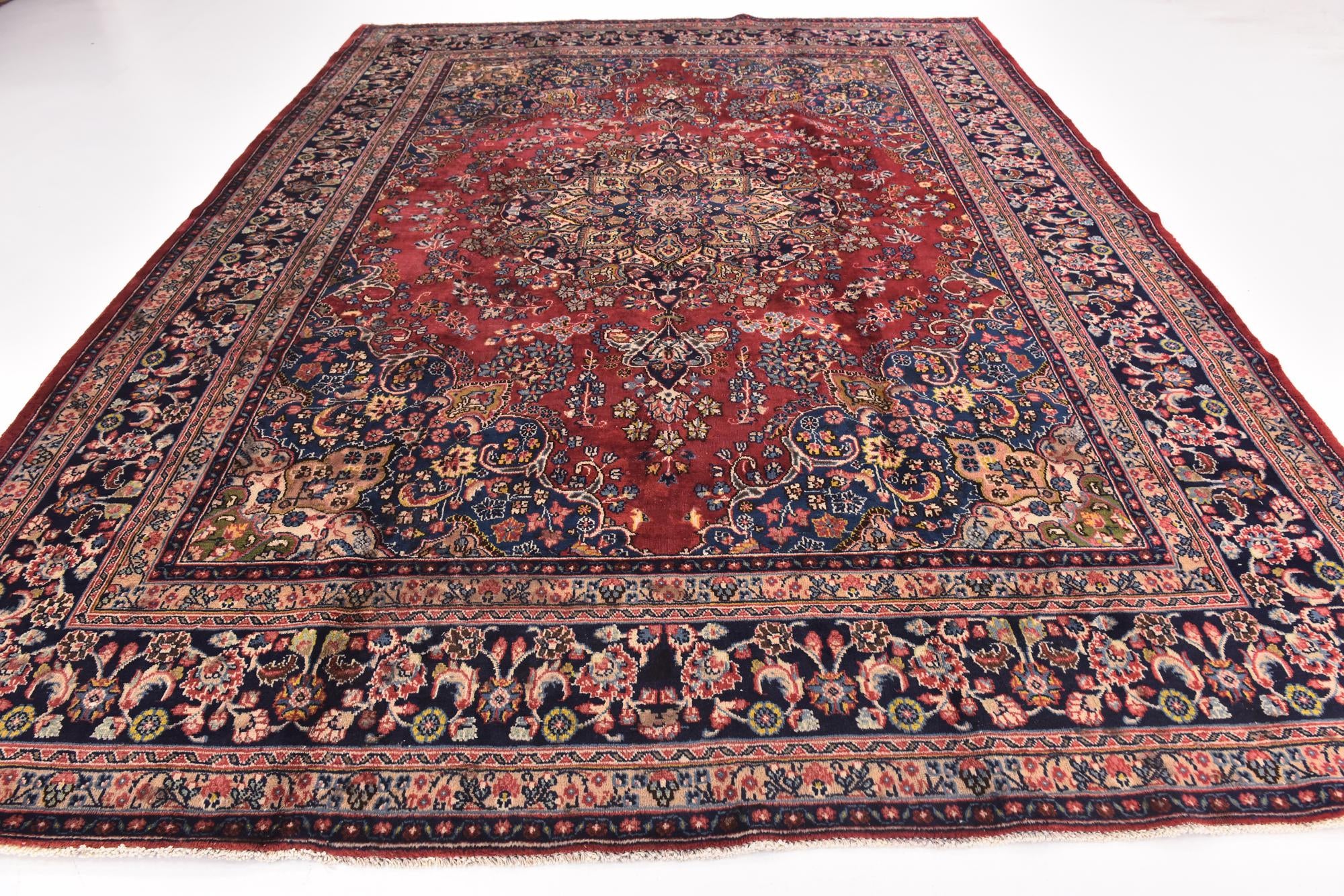 9' 8 x 12' 8 Hand Knotted Mashad Persian Wool Rug
