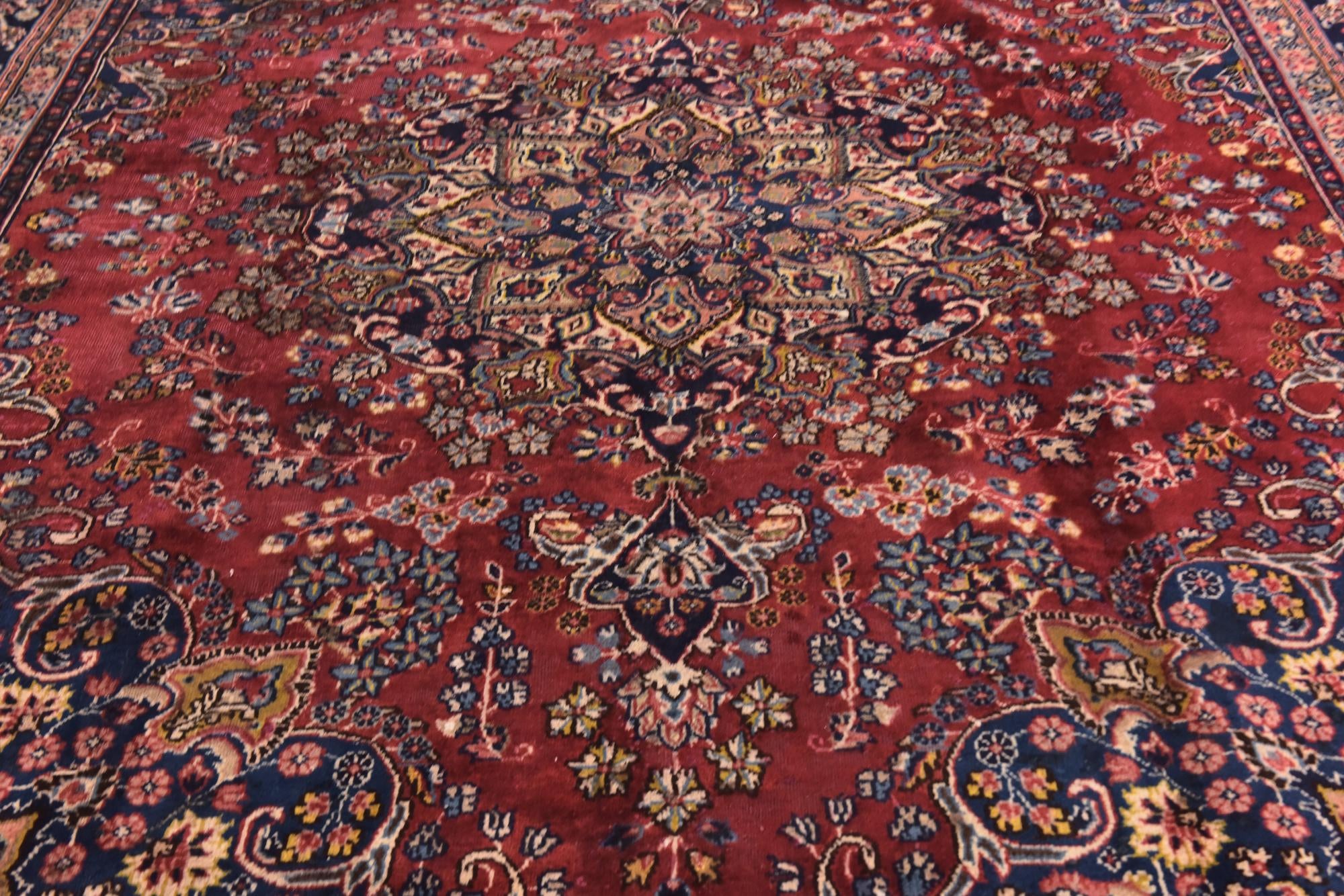 9' 8 x 12' 8 Hand Knotted Mashad Persian Wool Rug