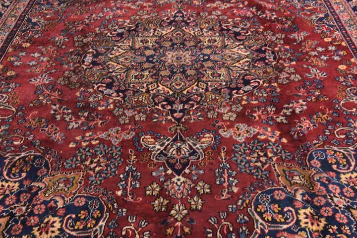9' 8 x 12' 8 Hand Knotted Mashad Persian Wool Rug