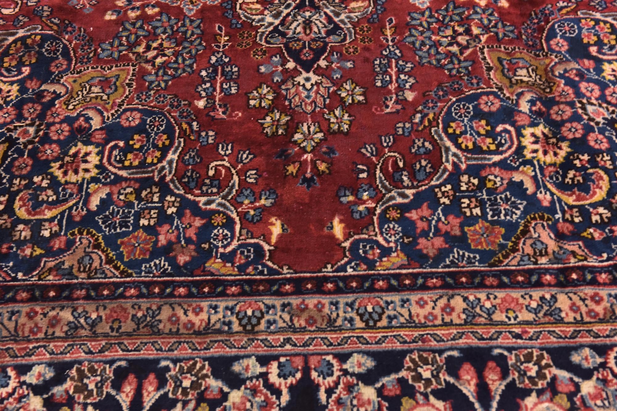 9' 8 x 12' 8 Hand Knotted Mashad Persian Wool Rug