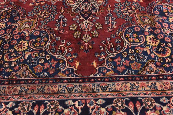 9' 8 x 12' 8 Hand Knotted Mashad Persian Wool Rug