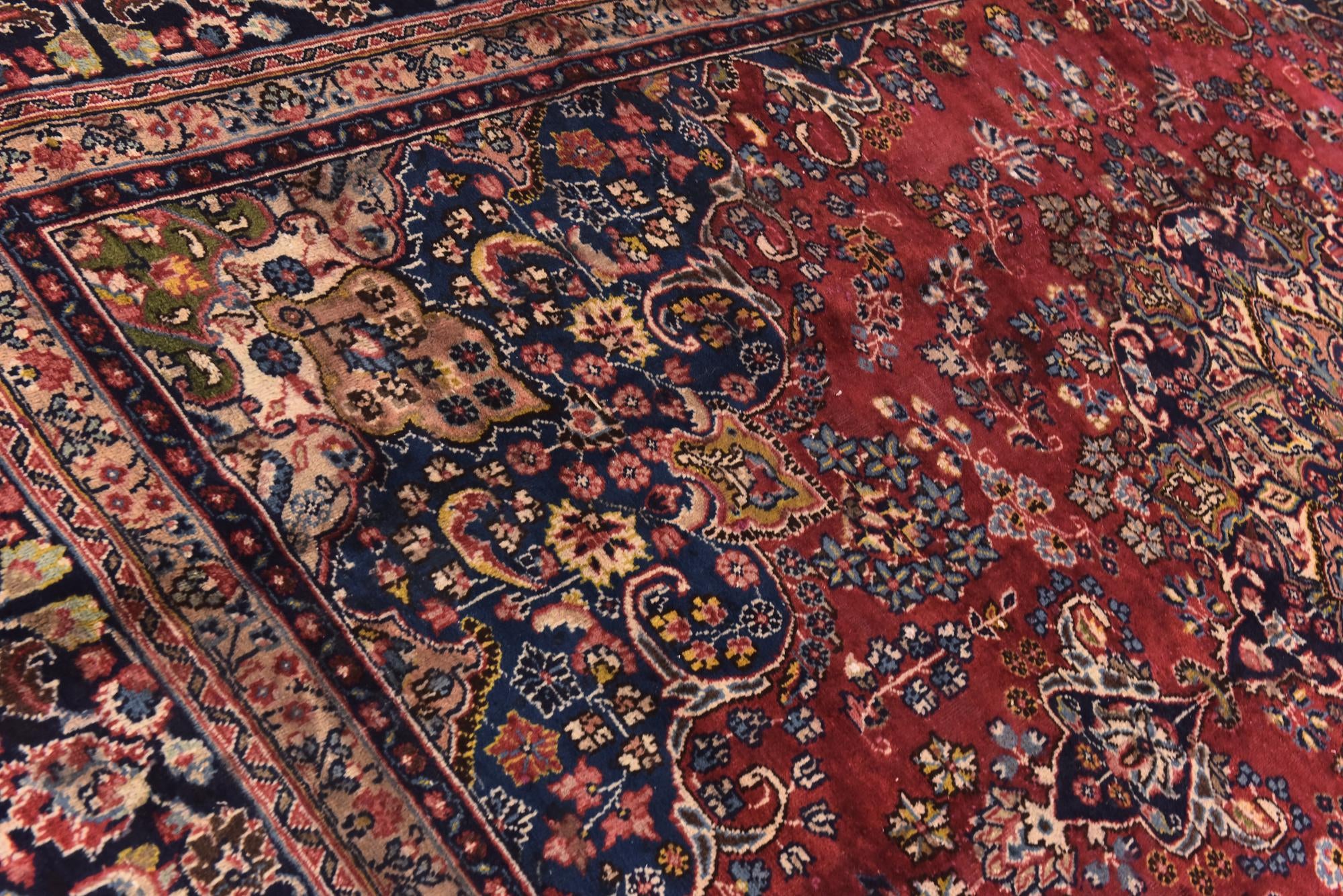 9' 8 x 12' 8 Hand Knotted Mashad Persian Wool Rug