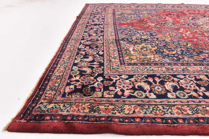 9' 8 x 12' 8 Hand Knotted Mashad Persian Wool Rug