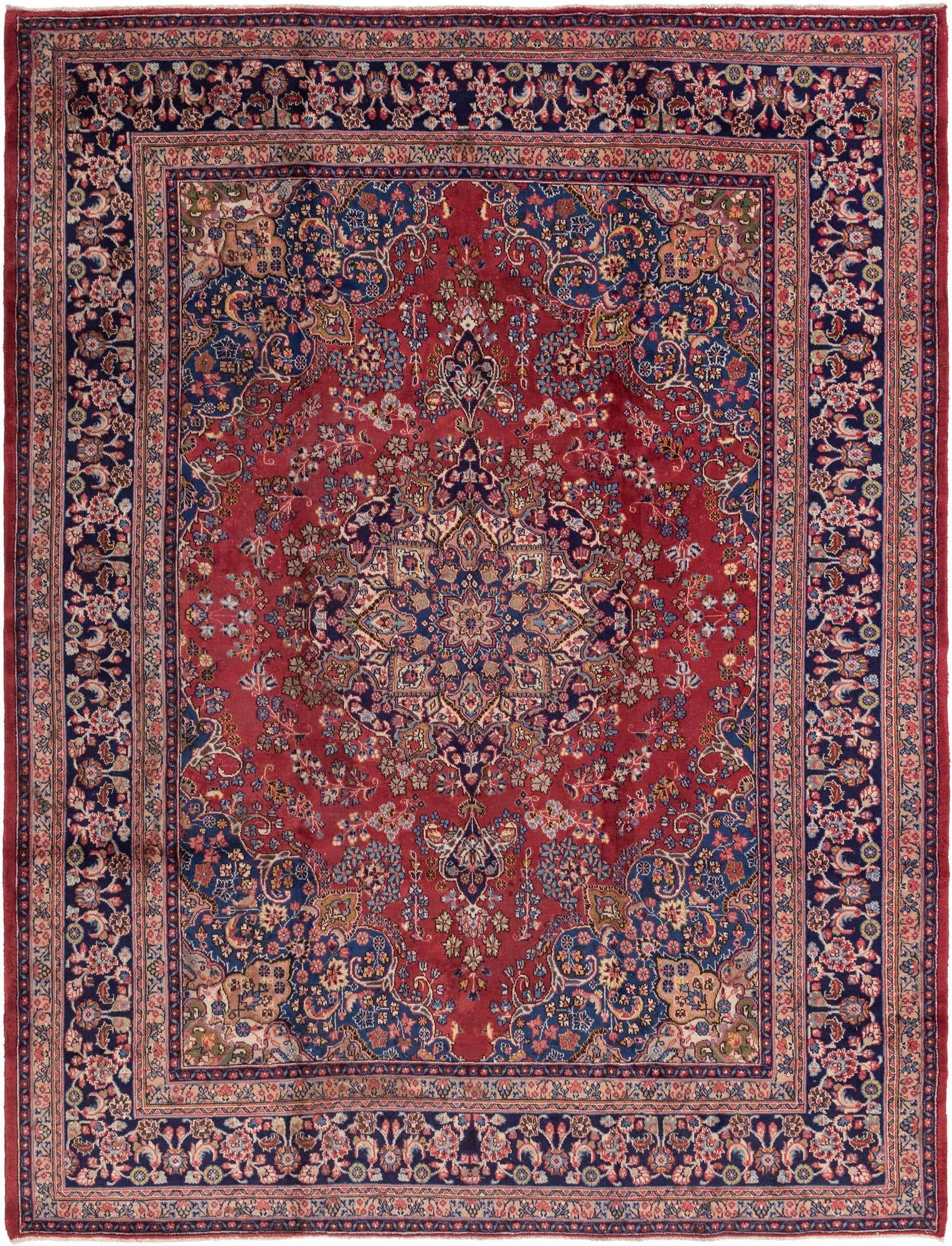 9' 8 x 12' 8 Hand Knotted Mashad Persian Wool Rug