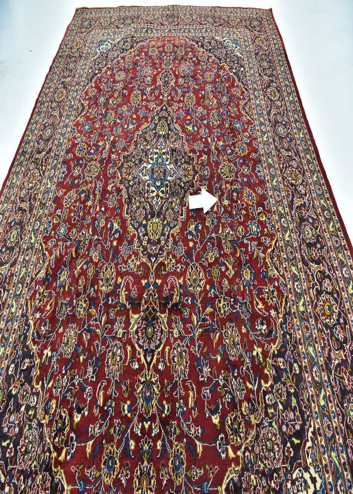 9' 6 x 12' 10 Hand Knotted Mashad Persian Wool Rug