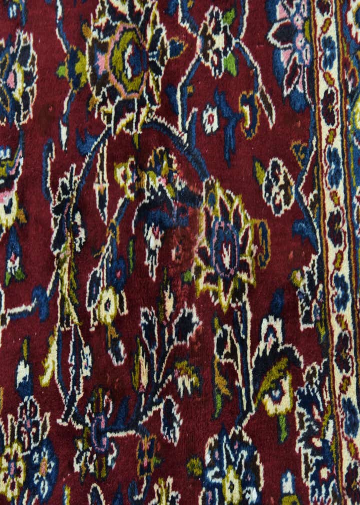 9' 6 x 12' 10 Hand Knotted Mashad Persian Wool Rug