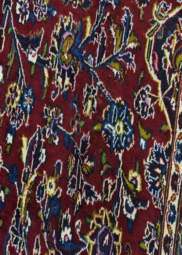 9' 6 x 12' 10 Hand Knotted Mashad Persian Wool Rug