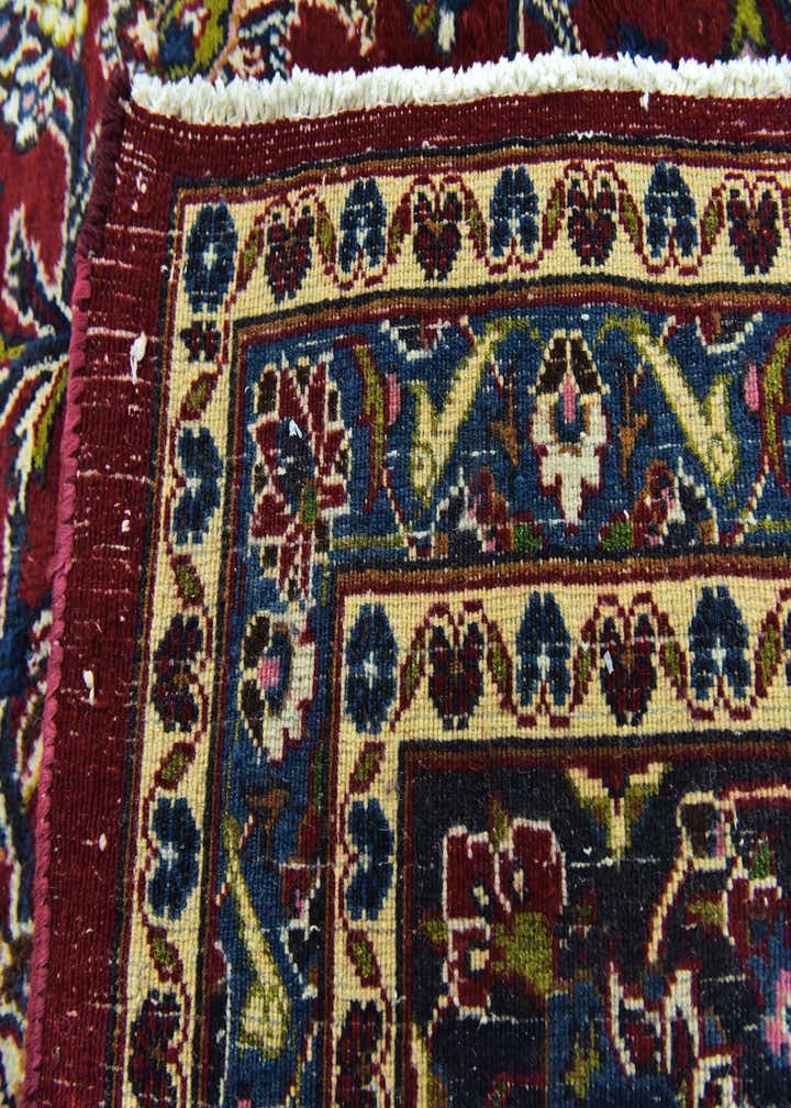 9' 6 x 12' 10 Hand Knotted Mashad Persian Wool Rug