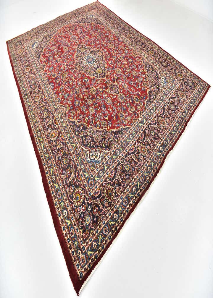 9' 6 x 12' 10 Hand Knotted Mashad Persian Wool Rug