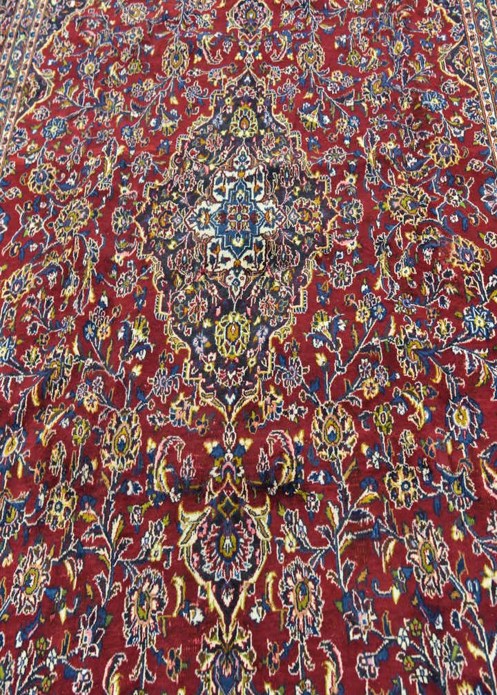 9' 6 x 12' 10 Hand Knotted Mashad Persian Wool Rug