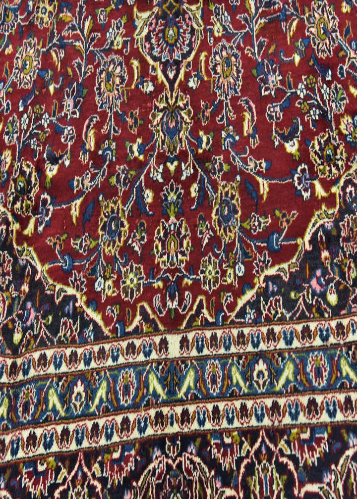 9' 6 x 12' 10 Hand Knotted Mashad Persian Wool Rug