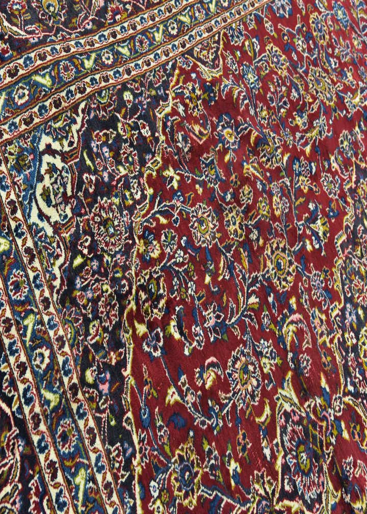 9' 6 x 12' 10 Hand Knotted Mashad Persian Wool Rug