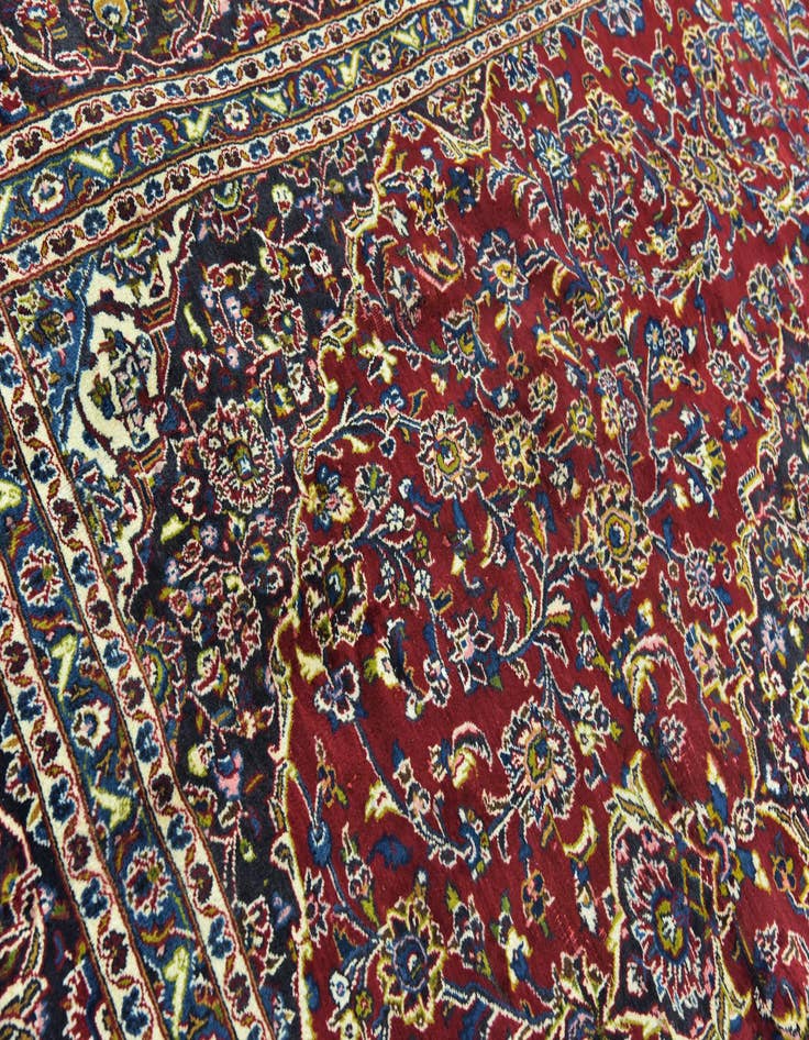 Detail image of 9' 6 x 12' 10 Hand Knotted Mashad Persian Wool Rug