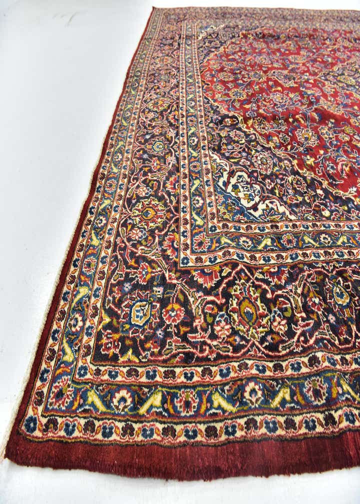9' 6 x 12' 10 Hand Knotted Mashad Persian Wool Rug