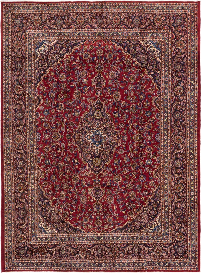 Detail image of 9' 6 x 12' 10 Hand Knotted Mashad Persian Wool Rug