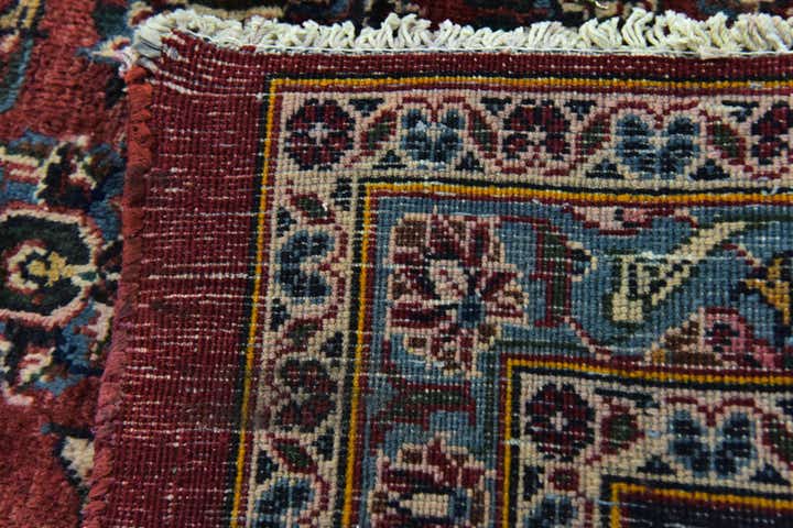 9' 6 x 12' 9 Hand Knotted Mashad Persian Wool Rug