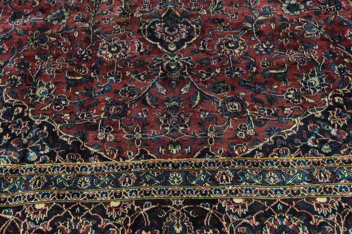 9' 6 x 12' 9 Hand Knotted Mashad Persian Wool Rug