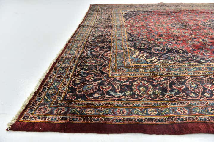 9' 6 x 12' 9 Hand Knotted Mashad Persian Wool Rug