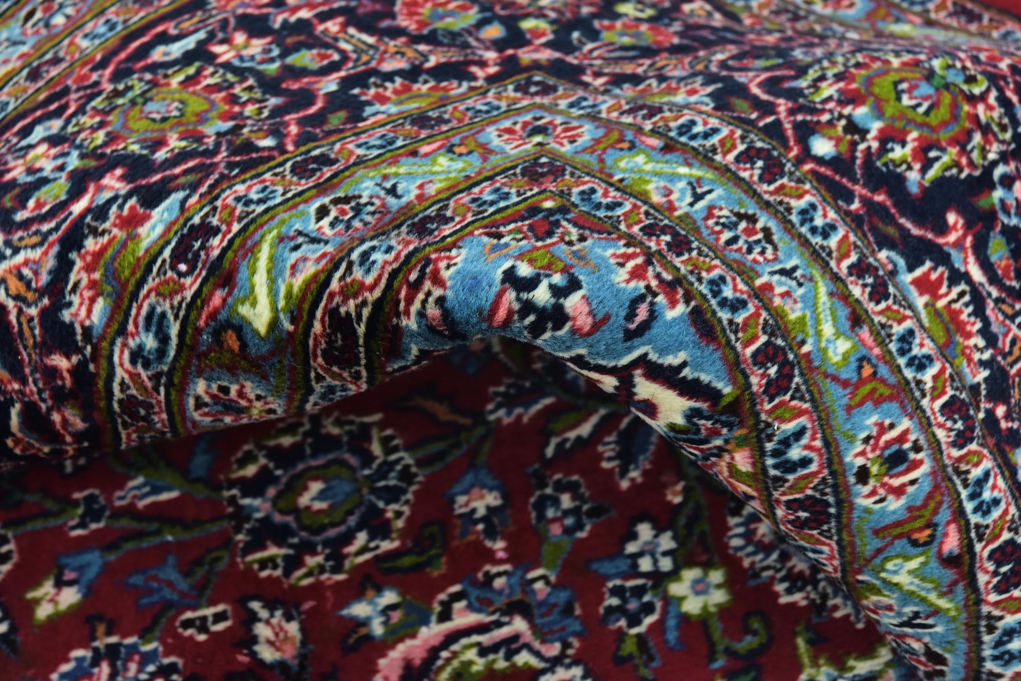 9' 6 x 12' 7 Hand Knotted Mashad Persian Wool Rug