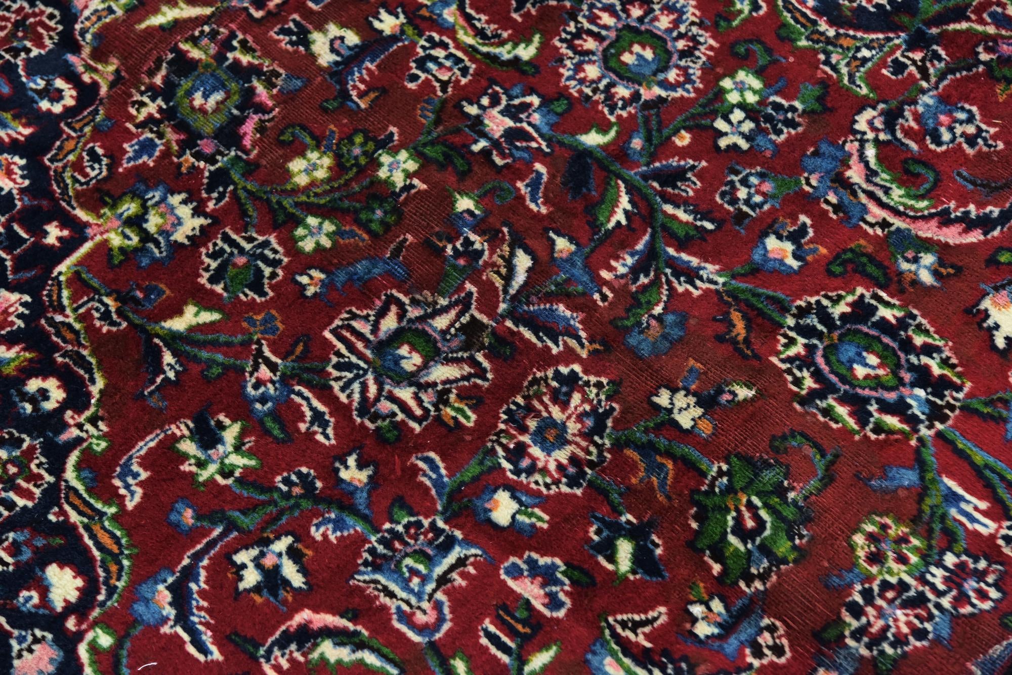 9' 6 x 12' 7 Hand Knotted Mashad Persian Wool Rug