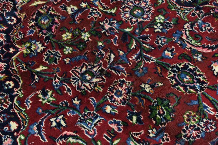 9' 6 x 12' 7 Hand Knotted Mashad Persian Wool Rug