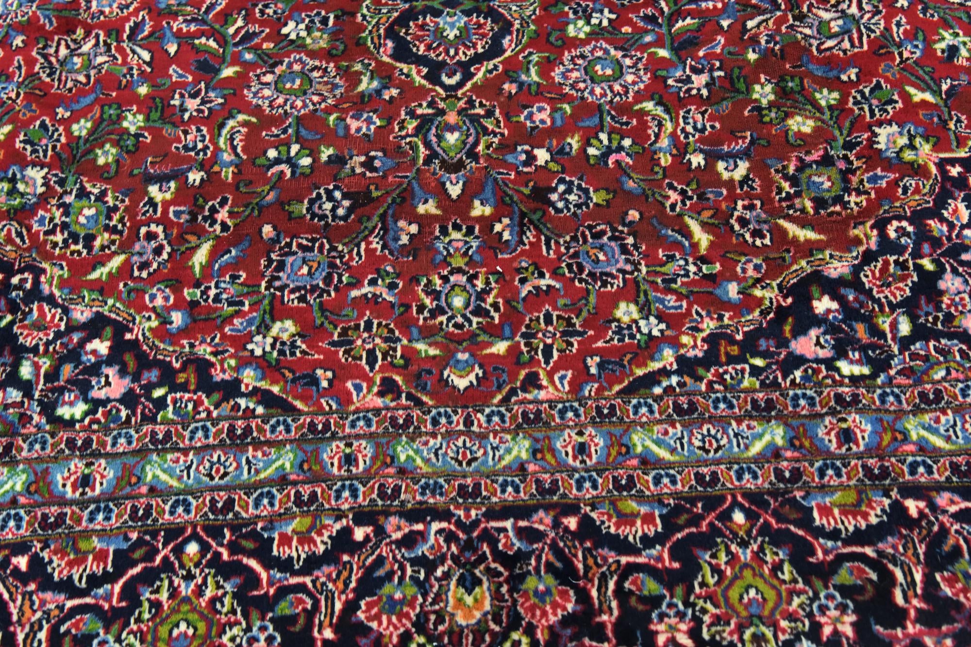 9' 6 x 12' 7 Hand Knotted Mashad Persian Wool Rug