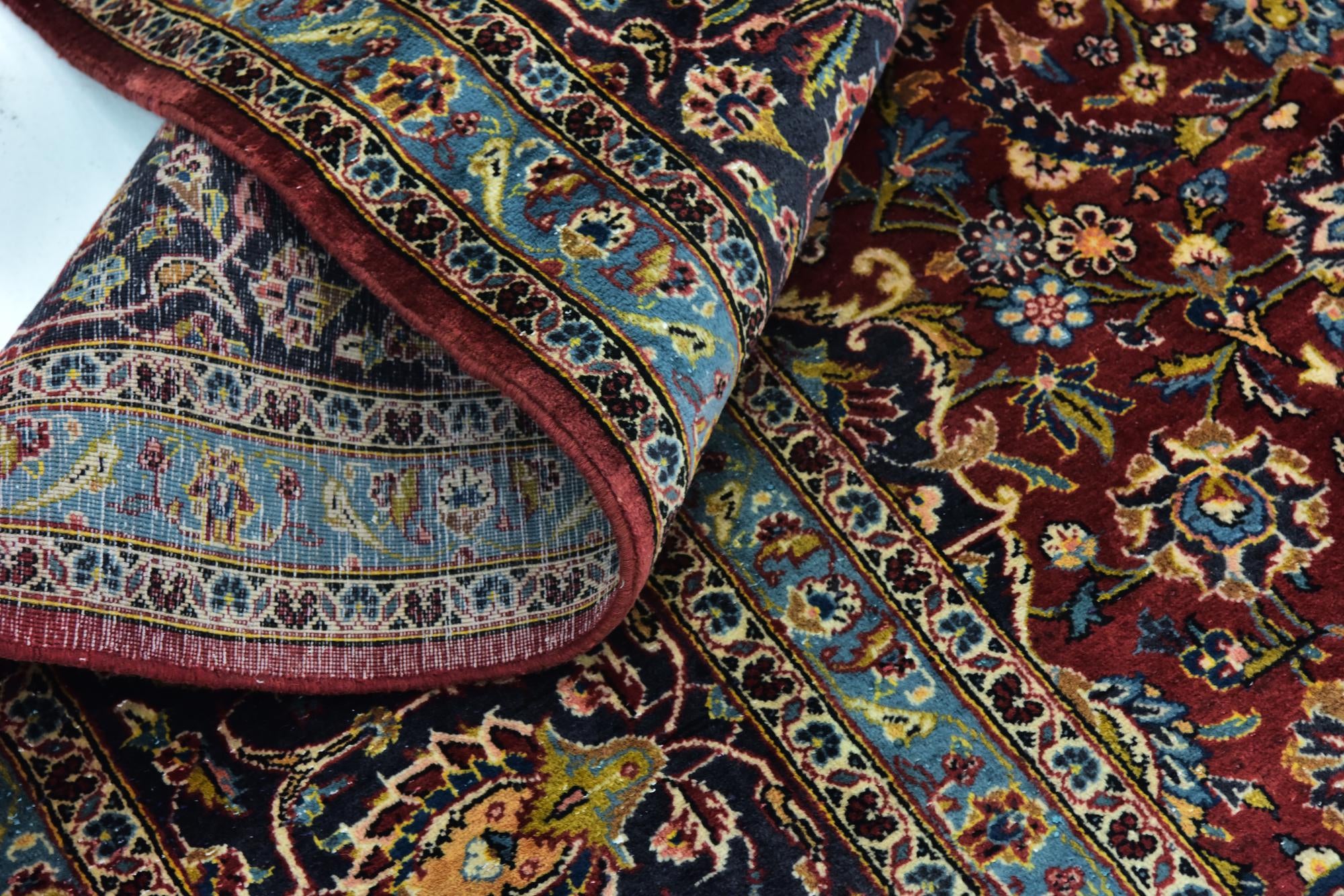 9' 9 x 13' 2 Hand Knotted Mashad Persian Wool Rug