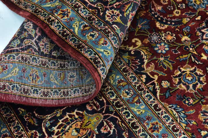 9' 9 x 13' 2 Hand Knotted Mashad Persian Wool Rug