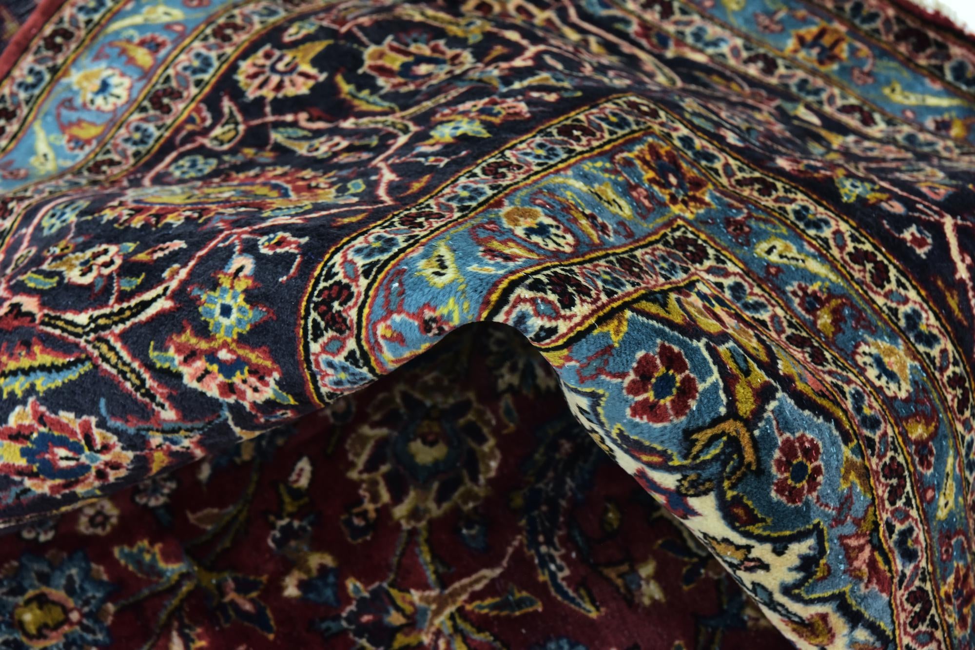9' 9 x 13' 2 Hand Knotted Mashad Persian Wool Rug