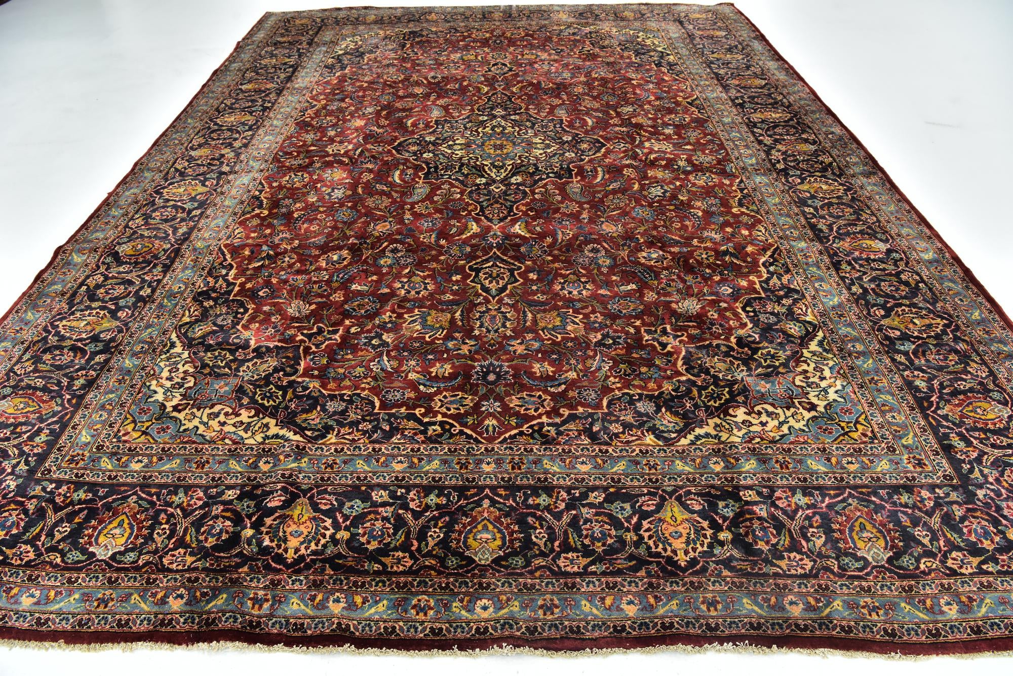 9' 9 x 13' 2 Hand Knotted Mashad Persian Wool Rug