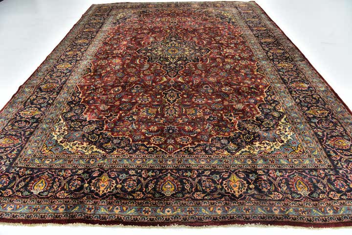 9' 9 x 13' 2 Hand Knotted Mashad Persian Wool Rug