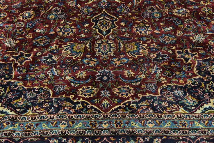 Detail image of 9' 9 x 13' 2 Hand Knotted Mashad Persian Wool Rug