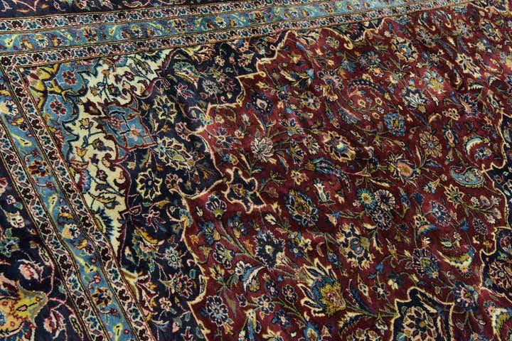 9' 9 x 13' 2 Hand Knotted Mashad Persian Wool Rug