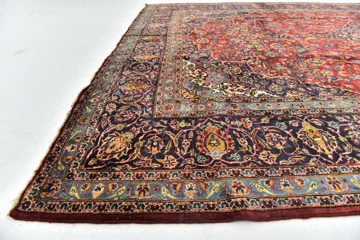 9' 9 x 13' 2 Hand Knotted Mashad Persian Wool Rug