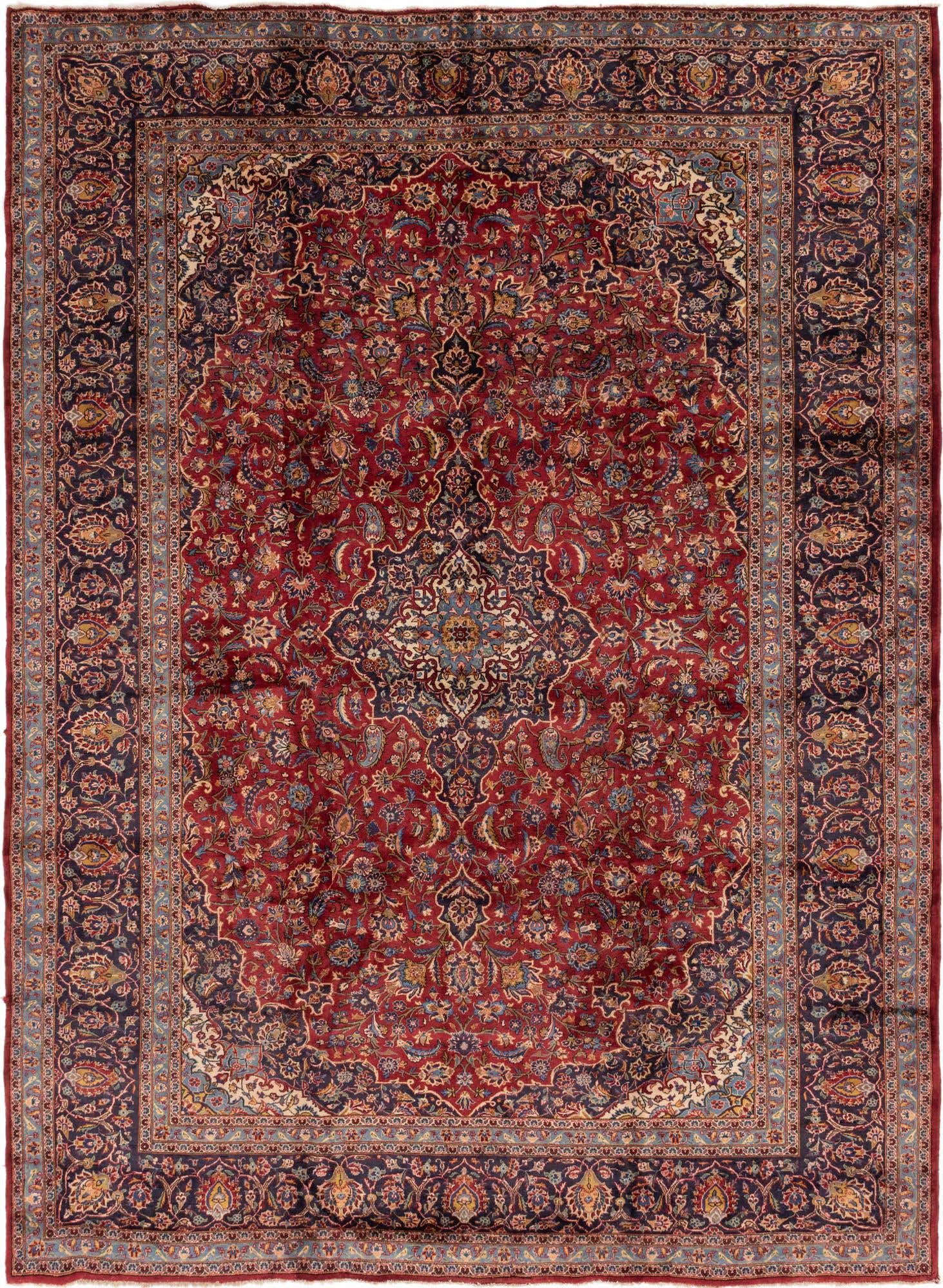 9' 9 x 13' 2 Hand Knotted Mashad Persian Wool Rug
