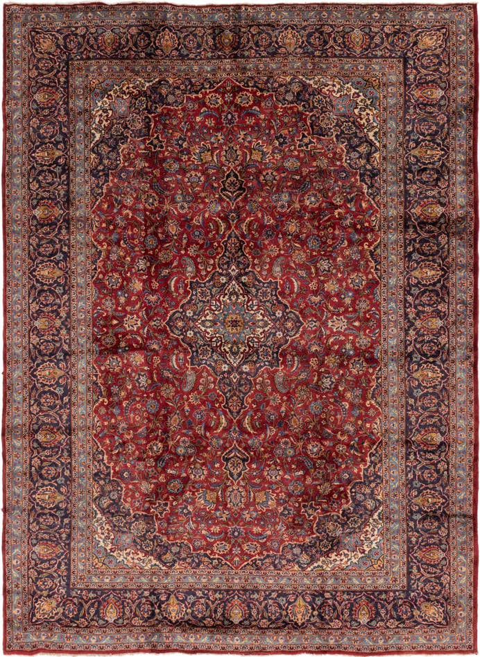 Detail image of 9' 9 x 13' 2 Hand Knotted Mashad Persian Wool Rug