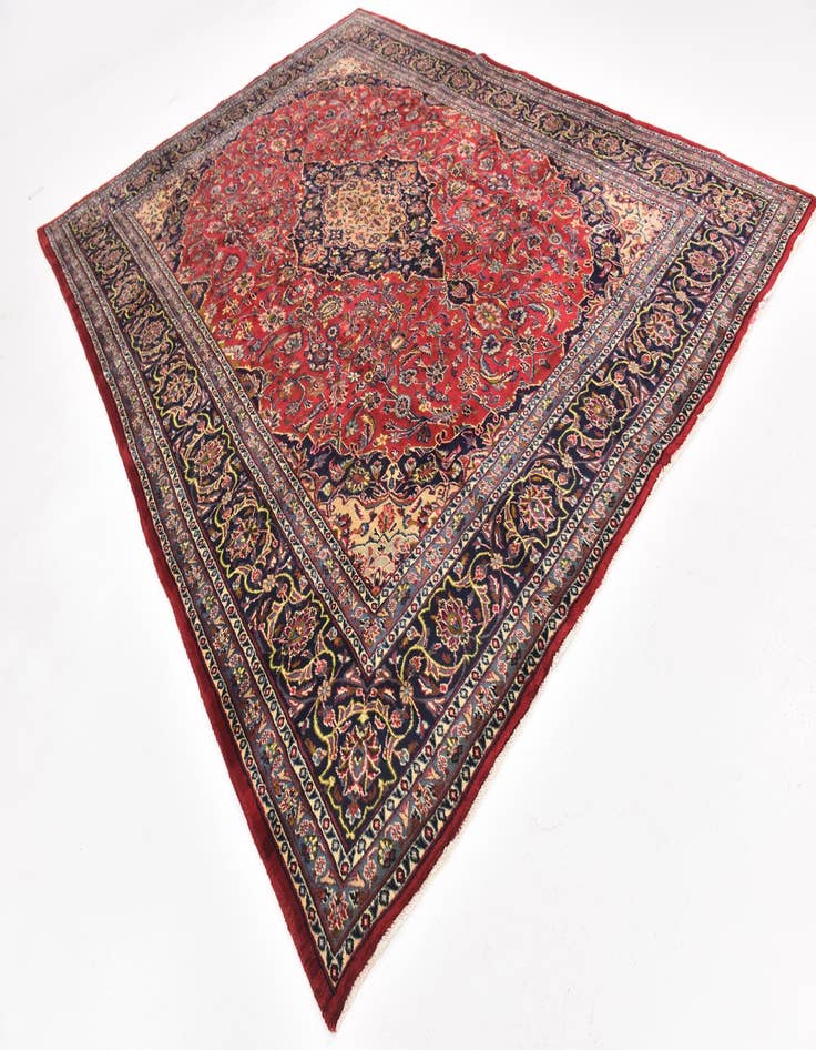 Detail image of 9' 9 x 12' 8 Hand Knotted Mashad Persian Wool Rug