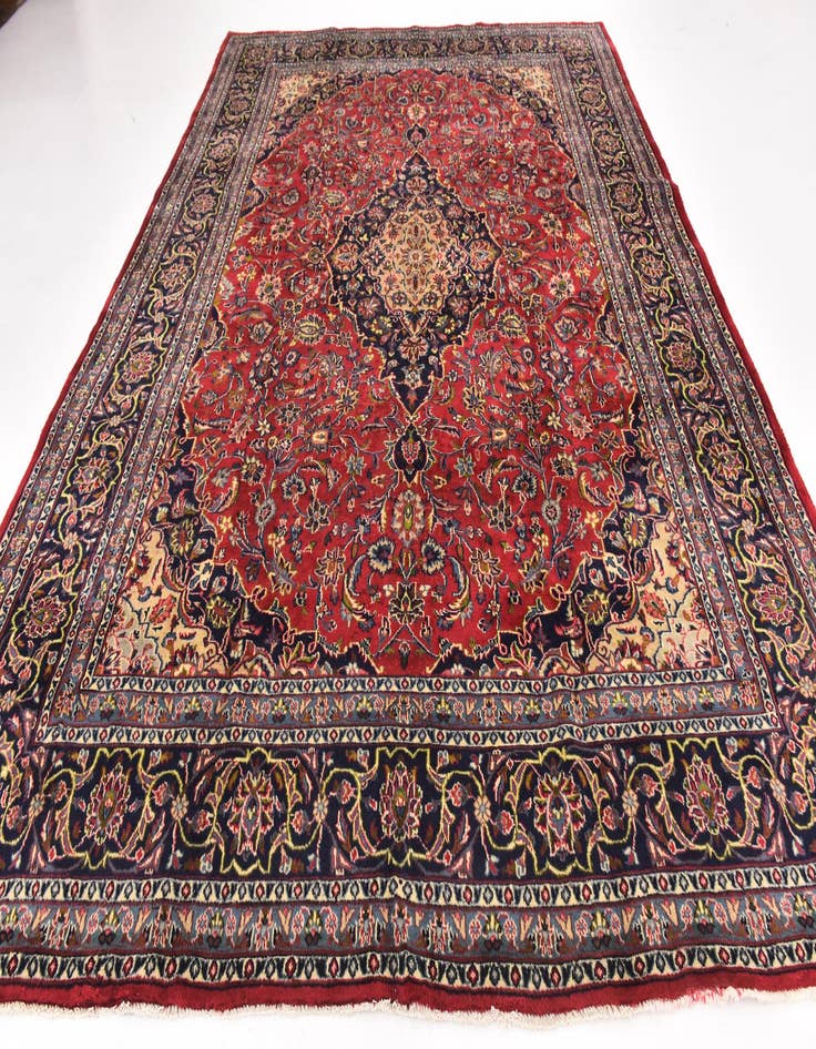 Detail image of 9' 9 x 12' 8 Hand Knotted Mashad Persian Wool Rug
