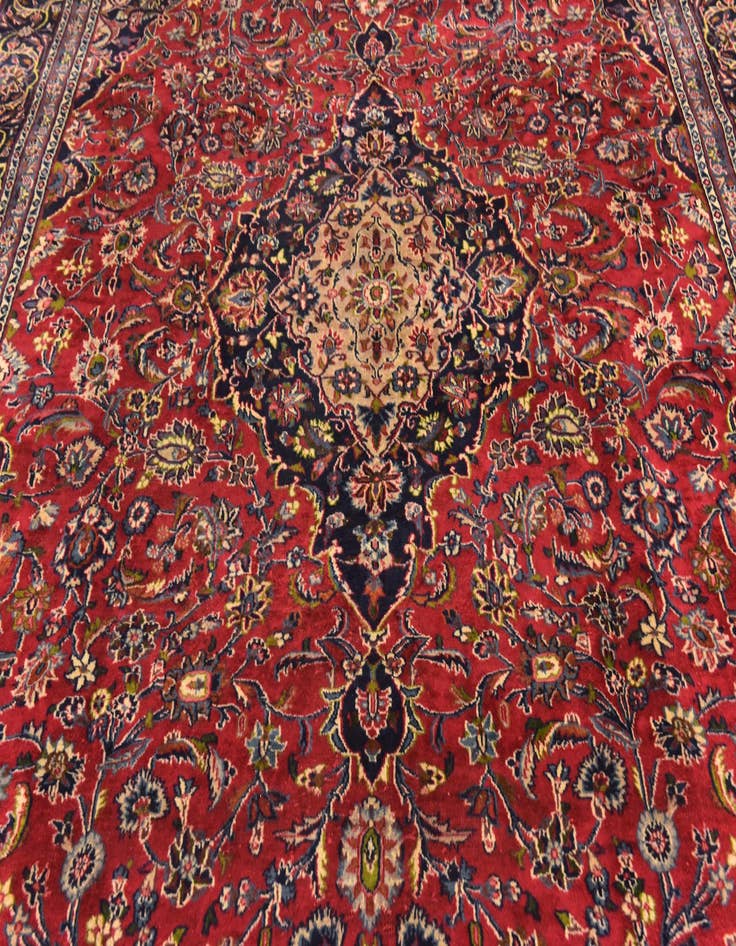 Detail image of 9' 9 x 12' 8  Hand Knotted Mashad Persian Wool Rug